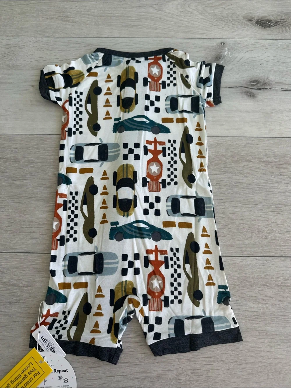 Little Sleepies Fast Lane Shorty Zippy White/Black 12-18 Month NWT IN PACKAGE
